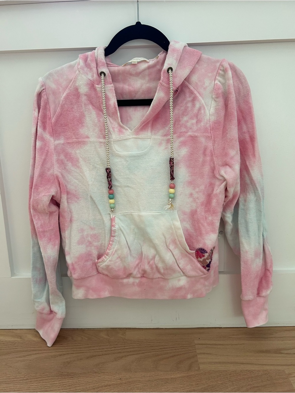 LoveShackFancy Pink Tie-Dye Hooded Sweatshirt